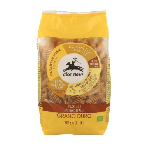 ALCE NERO Fusilli de trigo duro integral BIO 500g ALCE NERO Fusilli de trigo duro integral BIO 500g