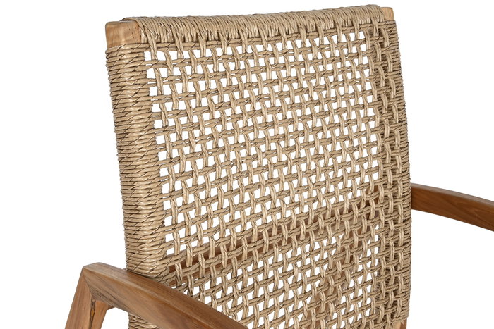DKD Home Decor Mecedora Ratán Teca Natural Marrón Claro 84 x 85 x 62 cm