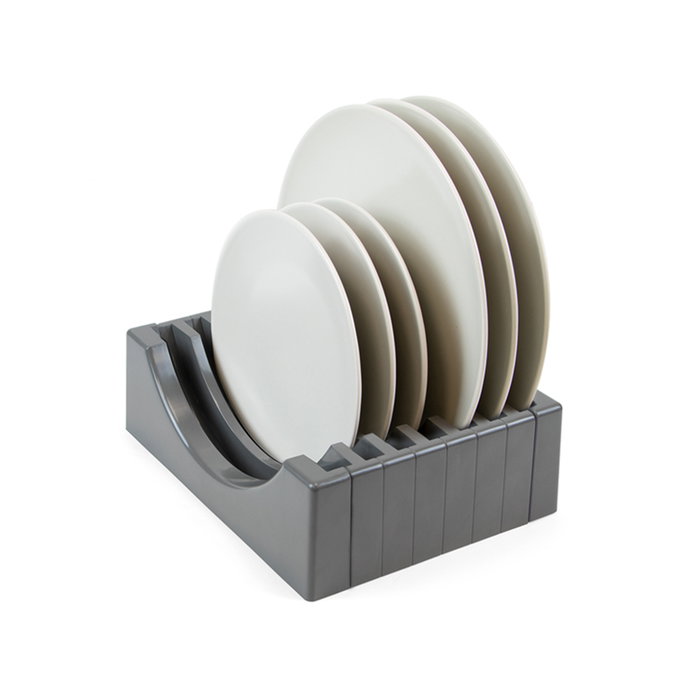Emuca Kit de organizadores de platos para muebles, con capacidad para 13 platos, Plástico, Gris antracita Emuca Kit de organizadores de platos para muebles, con capacidad para 13 platos, Plástico, Gris antracita