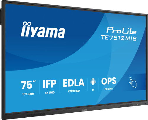 Iiyama TE7512MIS-B4AG Monitor Interactivo Táctil 75" 4K UHD IPS LED 24/7 Android 11