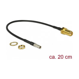 DeLOCK 89912 Cable Coaxial TS-9 a SMA de 0,2 m Negro