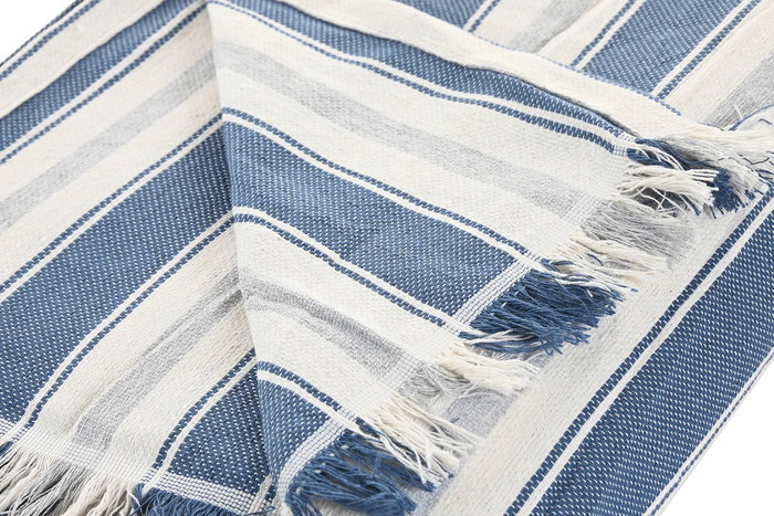DKD Home Decor Plaid Azul Gris 260 x 230 cm Algodon reciclado DKD Home Decor Plaid Azul Gris 260 x 230 cm Algodon reciclado