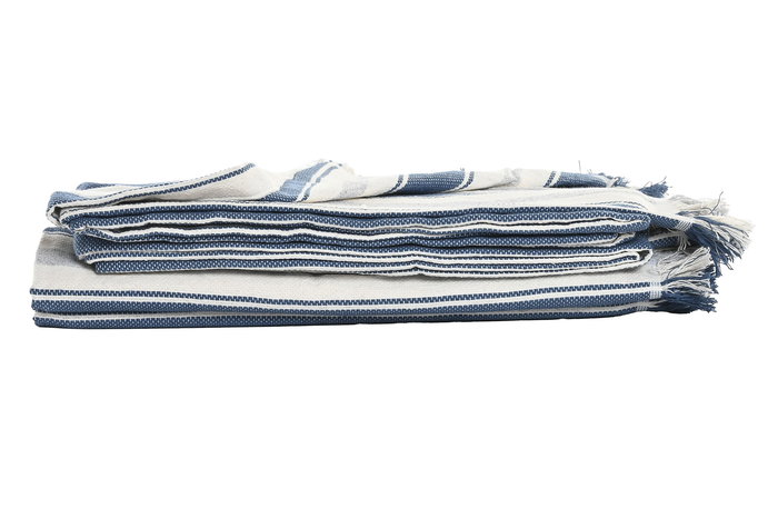 DKD Home Decor Plaid Azul Gris 260 x 230 cm Algodon reciclado DKD Home Decor Plaid Azul Gris 260 x 230 cm Algodon reciclado