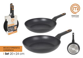 Lote 2 Sartenes 20 cm / 24 cm Aluminio Forjado 2.5 mm Antiadherente (4 Unidades)