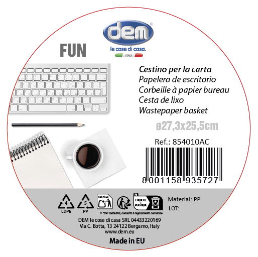 Inde Papelera De Escritorio Fun Colores 27.1 cm Ancho x 25.5 cm Alto x 27.1 cm Largo (12 Unidades) Inde Papelera De Escritorio Fun Colores 27.1 cm Ancho x 25.5 cm Alto x 27.1 cm Largo (12 Unidades)