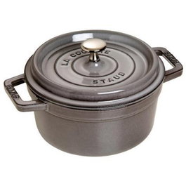 Staub La Cocotte Olla redonda de hierro fundido 20 cm, 3.4 kg, color gris grafito