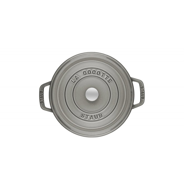 Staub La Cocotte Olla redonda de hierro fundido 20 cm, 3.4 kg, color gris grafito
