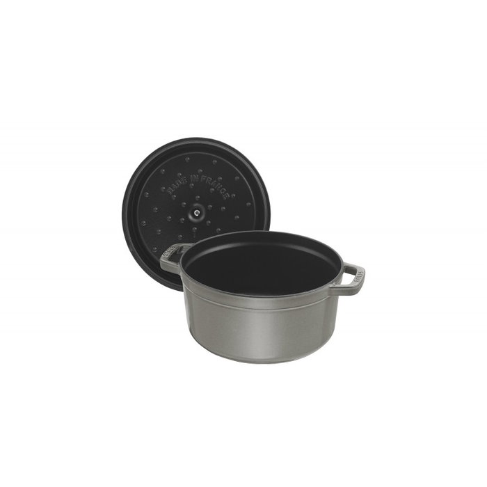 Staub La Cocotte Olla redonda de hierro fundido 20 cm, 3.4 kg, color gris grafito