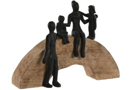 DKD Home Decor Figura Mango Aluminio Negro y Marrón