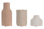 DKD Home Decor Set de 3 Jarrones de Gres Rugoso Multicolor
