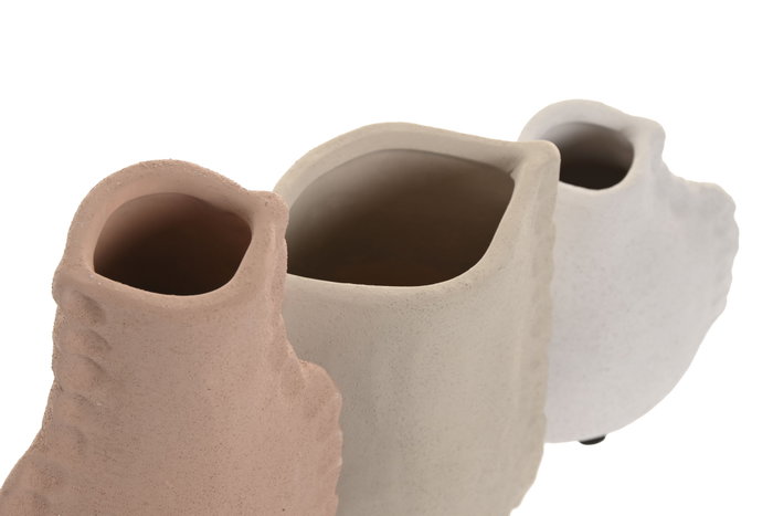 DKD Home Decor Set de 3 Jarrones de Gres Rugoso Multicolor DKD Home Decor Set de 3 Jarrones de Gres Rugoso Multicolor
