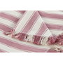 DKD Home Decor Plaid de Rayas Rosa y Crudo 150x250 cm
