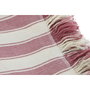 DKD Home Decor Plaid de Rayas Rosa y Crudo 150x250 cm