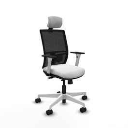 PIQUERAS Y CRESPO Silla de oficina Yunquera con mecanismo Sincro/Traslack Blanco/Negro