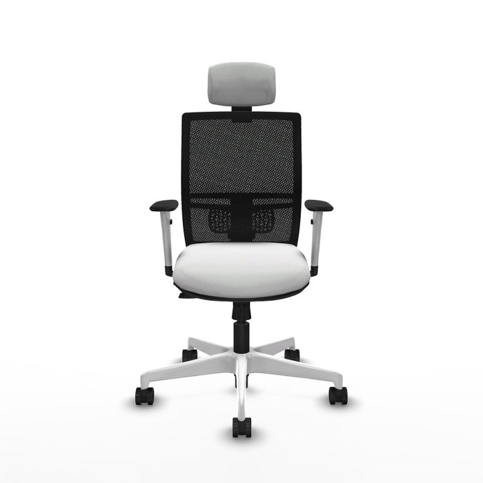 PIQUERAS Y CRESPO Silla de oficina Yunquera con mecanismo Sincro/Traslack Blanco/Negro
