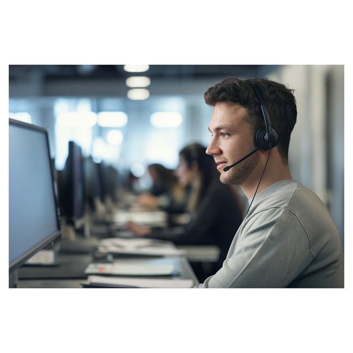 EPOS Impact 100 MS Auriculares Stereo USB-C/USB-A para Oficina y Microsoft Teams, Cancelación de Ruido de Micrófono, Diadema Supraaural Negra, 76 g