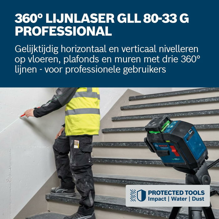 Bosch GLL 80-33 G Professional Láser de línea de 3 planos con 4 pilas AA