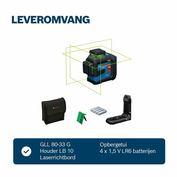 Bosch GLL 80-33 G Professional Láser de línea de 3 planos con 4 pilas AA