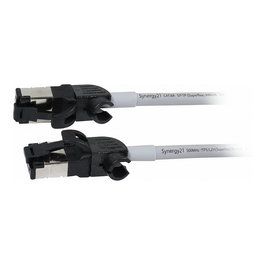 Synergy21 Patchkabel RJ45 CAT6A S/FTP 5m Gris, Categoría 6A 500MHz Slimline 4.5mm, LSZH, Conectores Giratorios