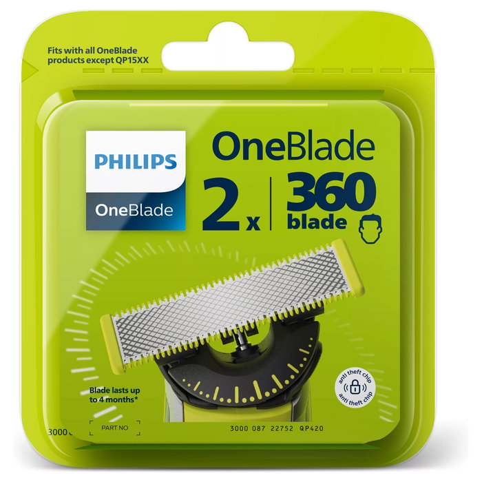 Philips QP 420/50 OneBlade Replacement Blade 360 Pack Doble