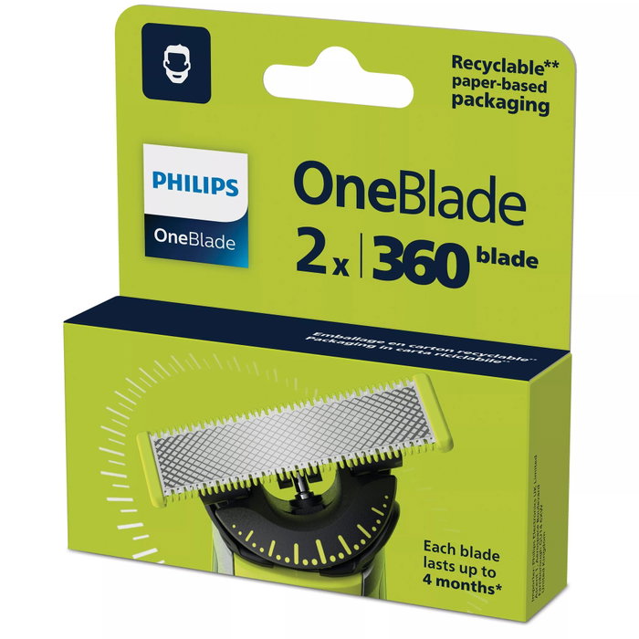 Philips OneBlade 360 QP 420/50 Cuchilla de Repuesto, Pack de 2