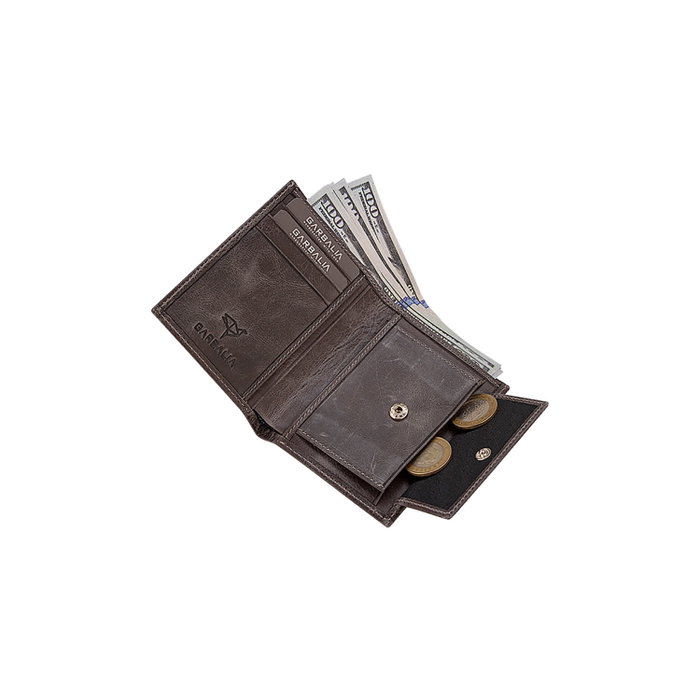 Zoozie Bags Denvercrazy - Grey Cartera para Hombre de Piel Auténtica de Lujo, Color Gris