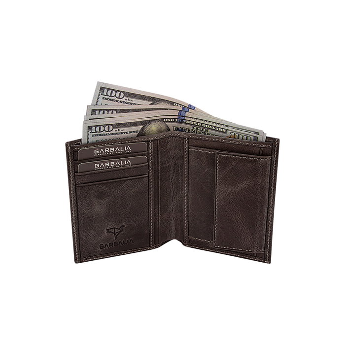 Zoozie Bags Denvercrazy - Grey Cartera para Hombre de Piel Auténtica de Lujo, Color Gris