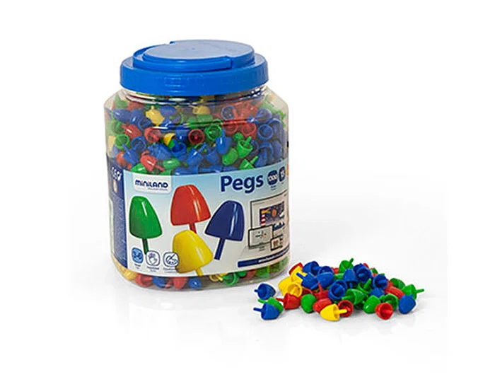 Miniland Juego Pegs Bote 1300 Piezas 15 mm Miniland Juego Pegs Bote 1300 Piezas 15 mm