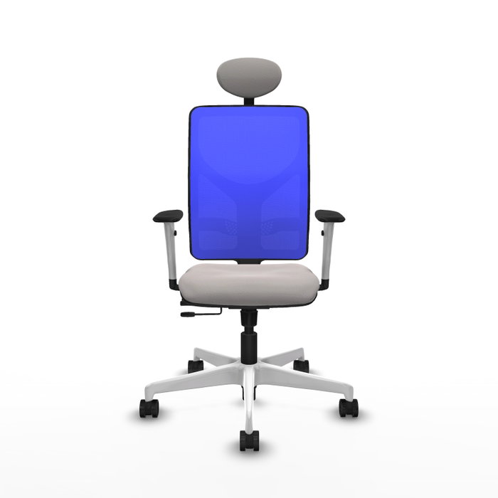 PIQUERAS Y CRESPO Silla de oficina Motilla con mecanismo Sincro/Traslack Blanco y Azul PIQUERAS Y CRESPO Silla de oficina Motilla con mecanismo Sincro/Traslack Blanco y Azul