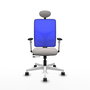 PIQUERAS Y CRESPO Silla de oficina Motilla con mecanismo Sincro/Traslack Blanco y Azul
