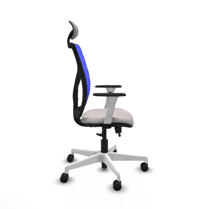 PIQUERAS Y CRESPO Silla de oficina Motilla con mecanismo Sincro/Traslack Blanco y Azul PIQUERAS Y CRESPO Silla de oficina Motilla con mecanismo Sincro/Traslack Blanco y Azul