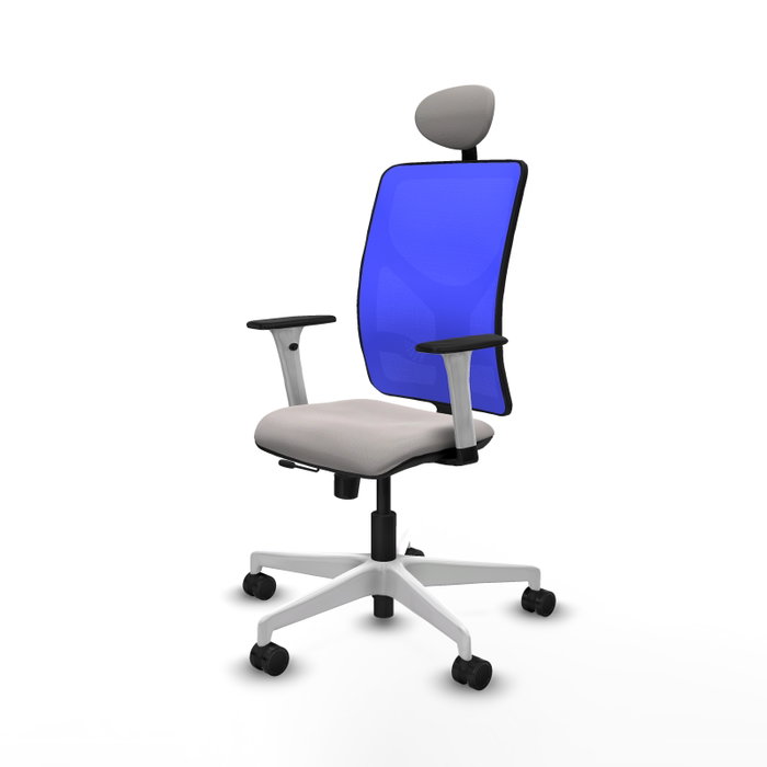 PIQUERAS Y CRESPO Silla de oficina Motilla con mecanismo Sincro/Traslack Blanco y Azul PIQUERAS Y CRESPO Silla de oficina Motilla con mecanismo Sincro/Traslack Blanco y Azul