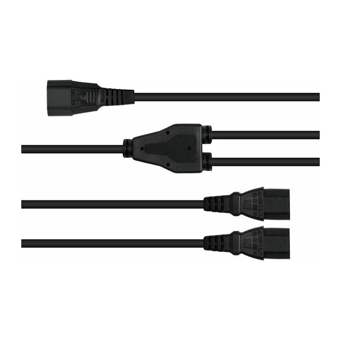 Kabelmeister Cable de extensión tipo Y C14 a 2xC13, 2m, negro