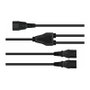 Kabelmeister Cable de extensión tipo Y C14 a 2xC13, 2m, negro