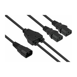Kabelmeister Cable de extensión tipo Y C14 a 2xC13, 2m, negro