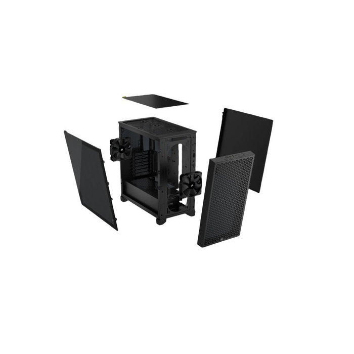 Corsair Torre PC Gaming 3000D Airflow Mid-Tower ATX con Panel de Cristal Templado, Ventiladores AF120 Incluidos, USB 3.0, Flujo de Aire Optimizado, Color Negro
