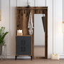 Hanah Home Recibidor Berlin BC Nogal y Antracita con Perchero y Estantes 120x200x35 cm