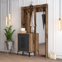 Hanah Home Recibidor Berlin BC Nogal y Antracita con Perchero y Estantes 120x200x35 cm