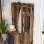 Hanah Home Recibidor Berlin BC Nogal y Antracita con Perchero y Estantes 120x200x35 cm