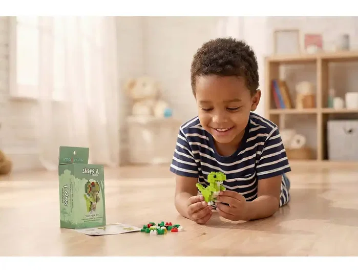 Imaginovo Juego de mini bloques de construcción Shape It dinosaurio verde 134 piezas Imaginovo Juego de mini bloques de construcción Shape It dinosaurio verde 134 piezas