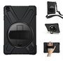 eSTUFF Funda Antichoque Defender para Samsung Galaxy Tab A 10.1 (2019) AUSTIN - Negro, con correa y soporte giratorio 360°, sin protector de pantalla
