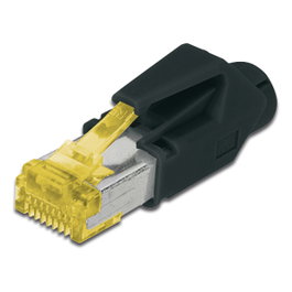 Digitus Hirose TM31 Conector Modular RJ-45 CAT 6A para Cable Redondo, 8P8C, 1 A, -20 a 60°C, Negro/Amarillo