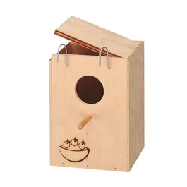 Ferplast Nido de Madera para Pájaros Mediano 19,5x14x14 cm
