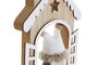 DKD Home Decor Decoracion Navidad Moderna Madera Natural Blanco 2 x 20 x 15 cm (6 Unidades)