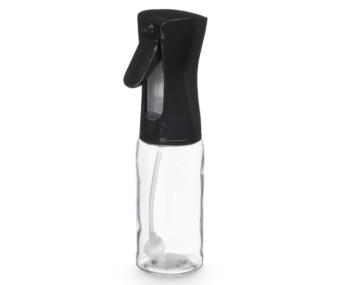 Vivalto Aceitera de Vidrio con Pulverizador 230 ml Negro y Transparente 22x8x5.7 cm (Set de 12)