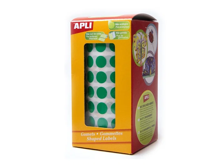 Apli Gomets Redondos 20mm Verde Rollo de 1770 Unidades Apli Gomets Redondos 20mm Verde Rollo de 1770 Unidades