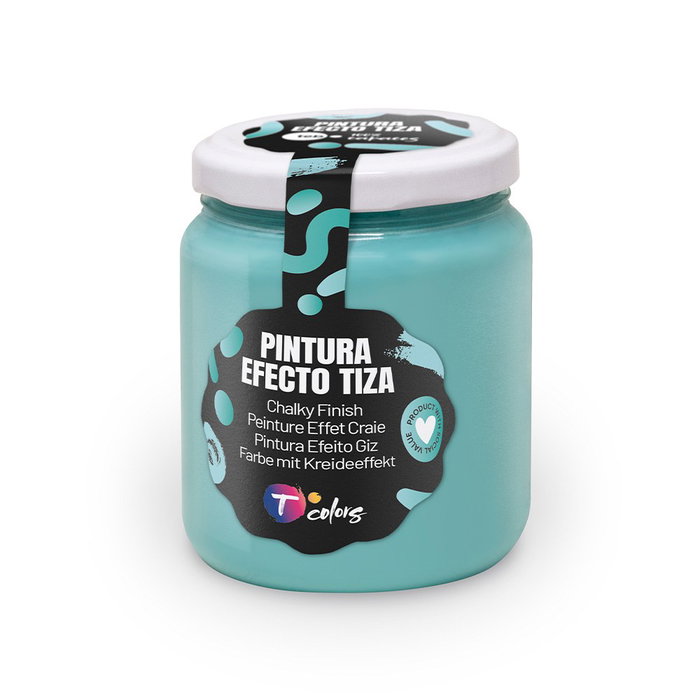 Tcolors Pintura Efecto Tiza Turquesa 175 ml - Acrílica Base Agua, Alta Cubrición, No Necesita Imprimación, Apta Juguetes (Norma EN71-3) Tcolors Pintura Efecto Tiza Turquesa 175 ml - Acrílica Base Agua, Alta Cubrición, No Necesita Imprimación, Apta Juguetes (Norma EN71-3)
