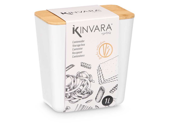 Kinvara Tarro Rectangular Bajo Blanco 1L 13.3x13.7x8.3 cm (Set de 12)