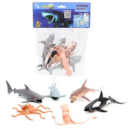 Tachan 7104 Blister Océano 6 Piezas, Animales Marinos de Juguete, Multilingüe (ES, EN, FR, DE, IT, PT), para +3 años