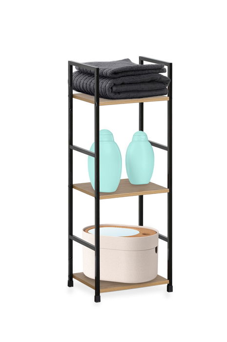 Confortime Estanteria 3 Niveles Metal-Madera Negra 25 cm Ancho x 5.5 cm Largo x 84.5 cm Alto (2 Unidades) Confortime Estanteria 3 Niveles Metal-Madera Negra 25 cm Ancho x 5.5 cm Largo x 84.5 cm Alto (2 Unidades)